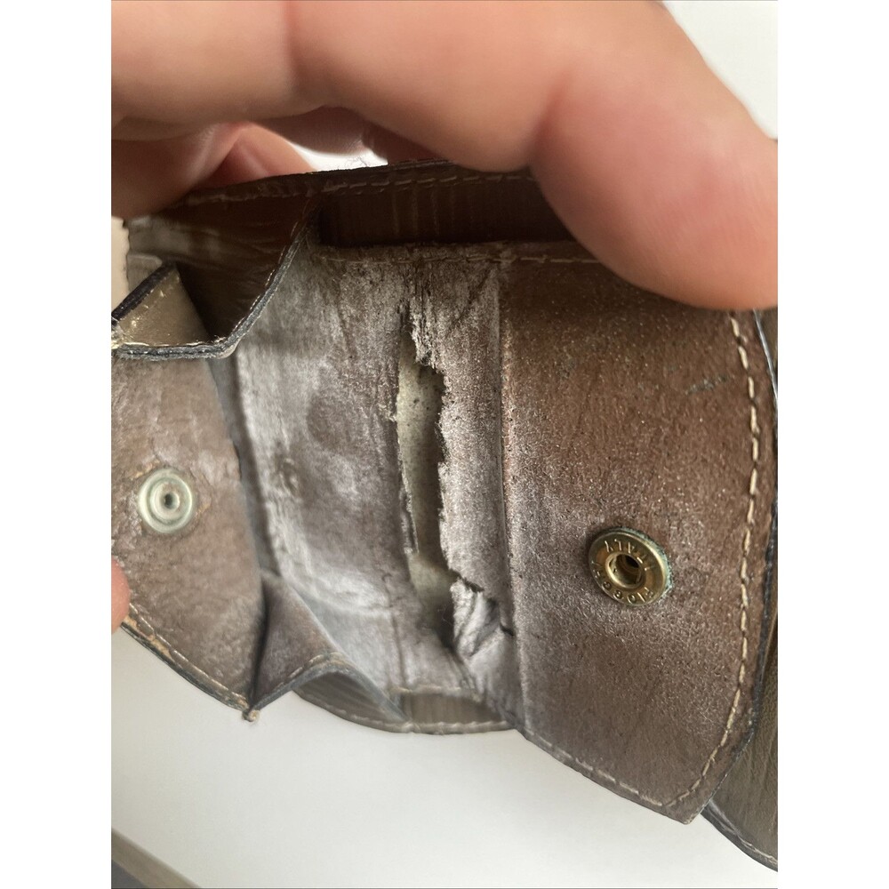 Fendi Zucca Bifold Wallet Unisex Canvas Leather Brown Authentic - Picture 4 of 6